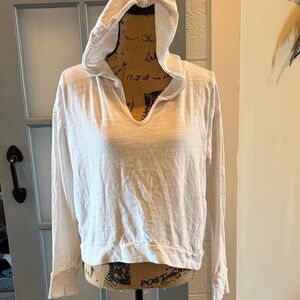 LOFT White Hooded Sweatshirt